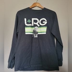 Lrg Astro Lion Logo Long Sleeve Black T-shirt Mens Size S